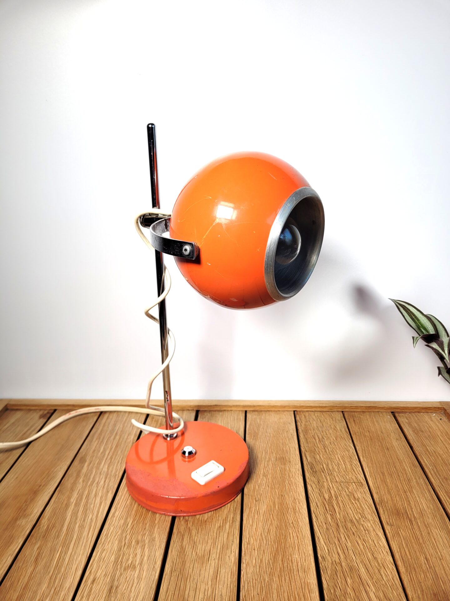 Lampe Eyeball Vintage 70s Orange Space Age Coucou Retro