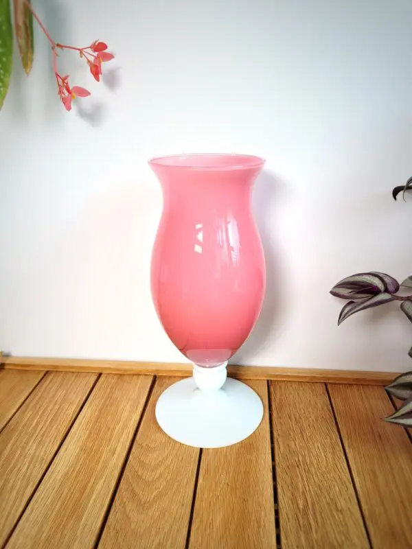 Grand vase opaline rose