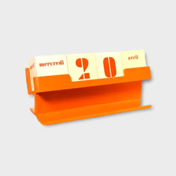 Calendrier perpetuel orange vintage