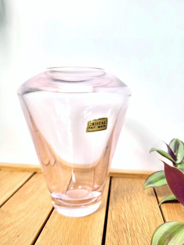 Vase ancien cristal rose