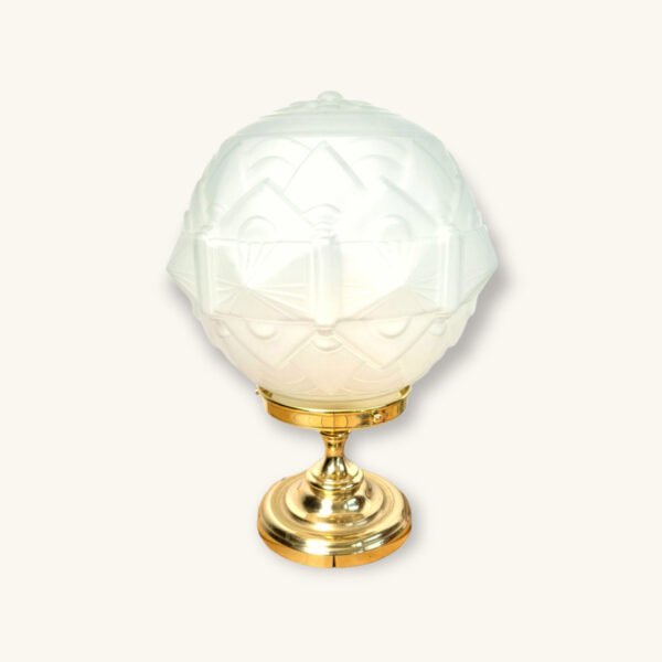 Lampe laiton art deco blanche 01