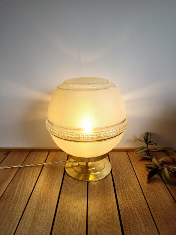 Lampe laiton globe vintage diamant