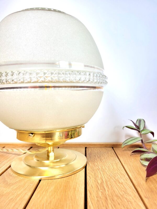 Lampe laiton globe vintage diamant