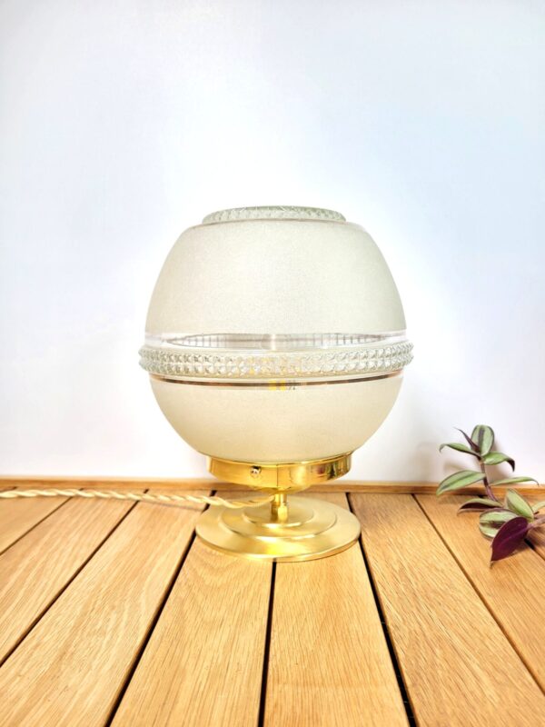 Lampe laiton globe vintage diamant