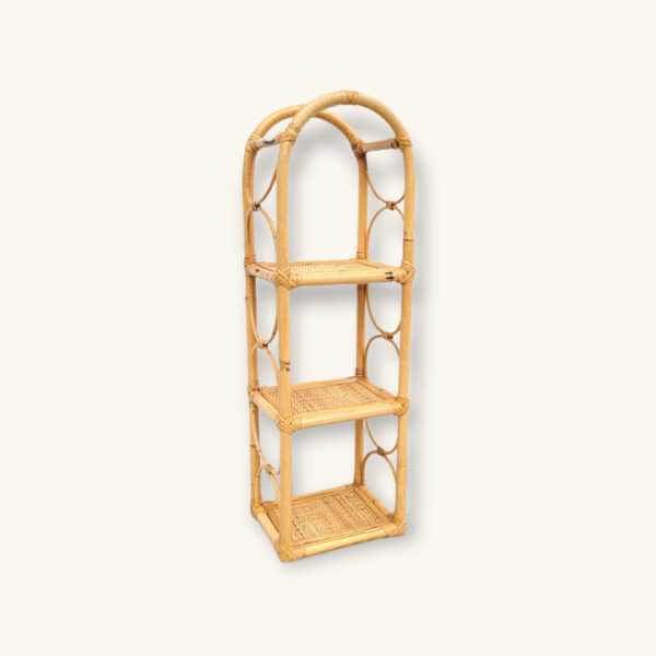 Petite etagere colonne rotin 01