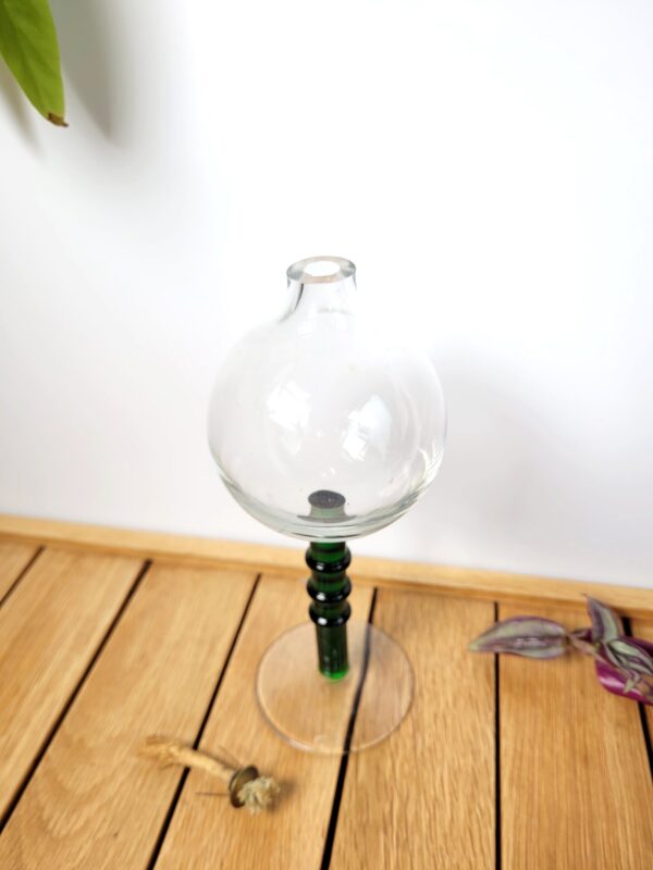 Lampe a huile verre souffle vert 02