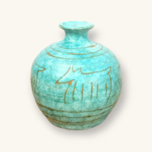 Petit vase ceramique bleu turquoise 01