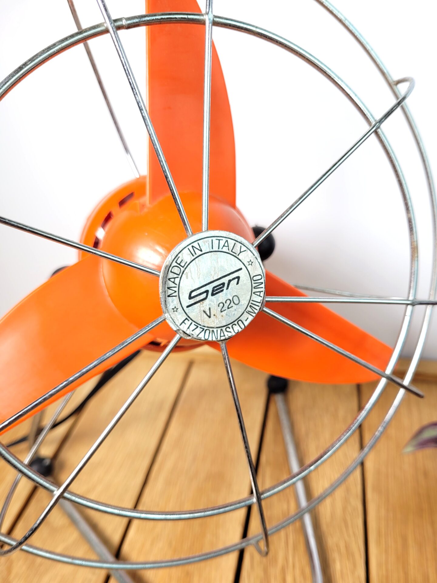 Petit ventilateur vintage de SHG, années 70, orange de lère