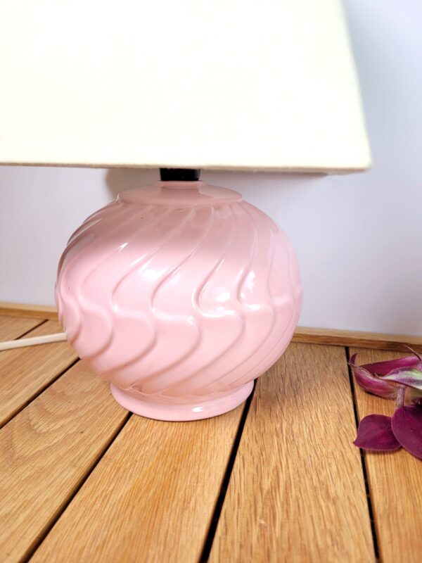 Lampe a poser ceramique rose 05