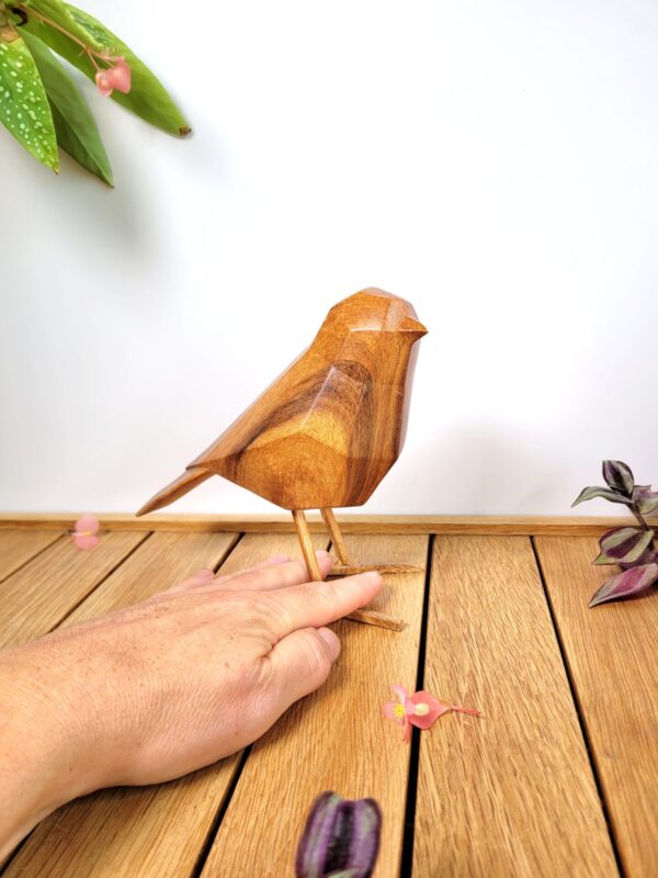 Oiseau origami en bois 02