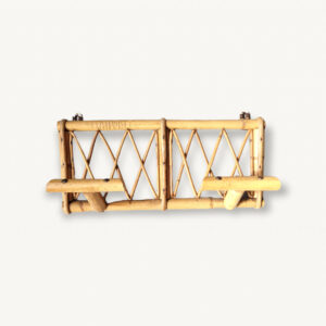 Porte manteaux mural rotin 1960 01