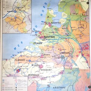 Ancienne carte geographique decole Benelux 05