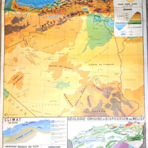 Ancienne carte geographique decole Sahara 06