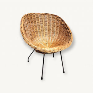 Fauteuil rotin adulte vintage 1960 01