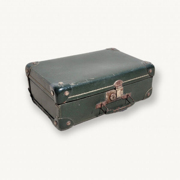 Petite valise ancienne vert anglais 01