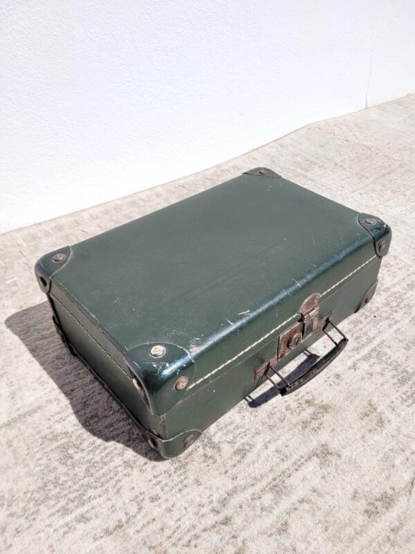 Petite valise ancienne vert anglais 03