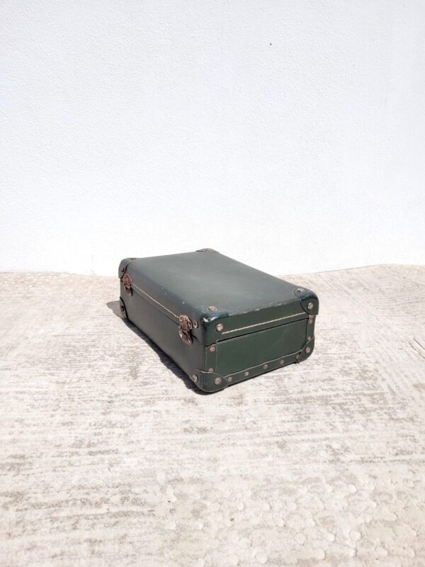 Petite valise ancienne vert anglais 05