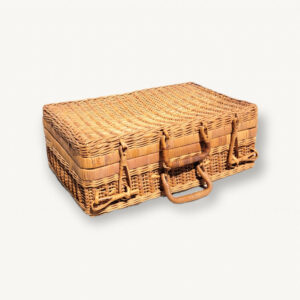Valise malette osier rotin vintage 1970 01