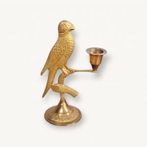 Bougeoir chandelier oiseau laiton 01