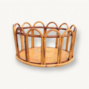 Corbeille porte plante rotin 1960 01