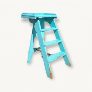 Echelle escabeau ancien patine bleu 01