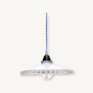 Lampe opaline ancienne suspension plafonnier 01