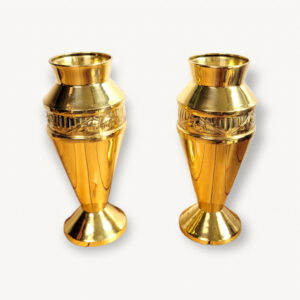 Paire vases anciens art deco laiton 01