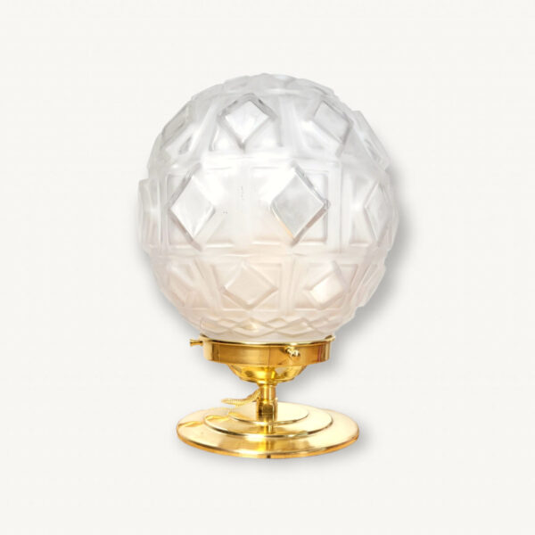 Lampe doree globe vintage laiton 1950 01