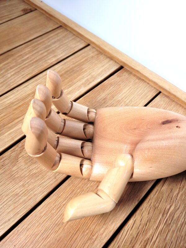 Mannequin presentoir main deco articulee en bois 25cm 02