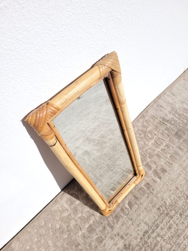 Miroir rectangulaire 20x47cm rotin 04