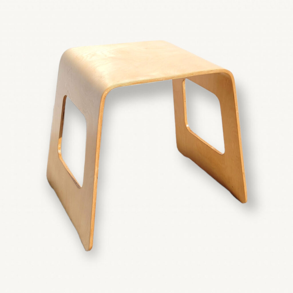 Tabouret artisanal ethnique Hauteur 45 cm en Bois de teck recyclé Marron Budut