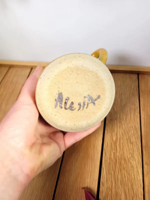 Tasse mug ocre ceramique artisanal 02