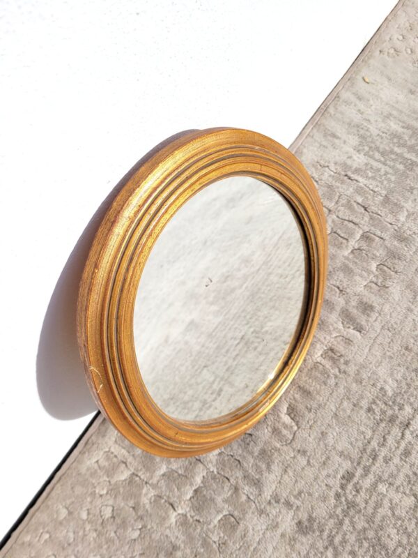 Ancien miroir dore ovale 30x35cm 04