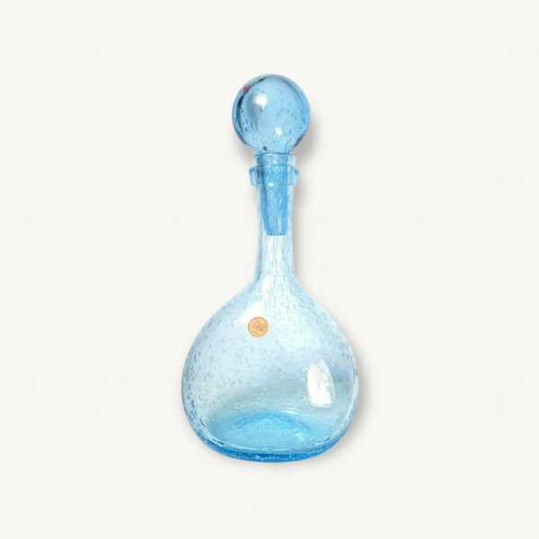 Carafe Biot verre bulle bleu 01
