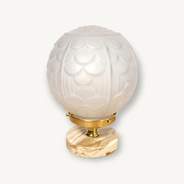 Lampe globe Art deco marbre laiton 01
