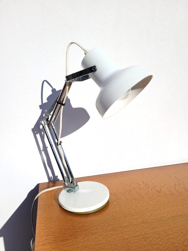 Lampe blanche articulee Aluminor 1970 06