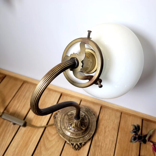 Lampe vintage bronze col de cygne 03