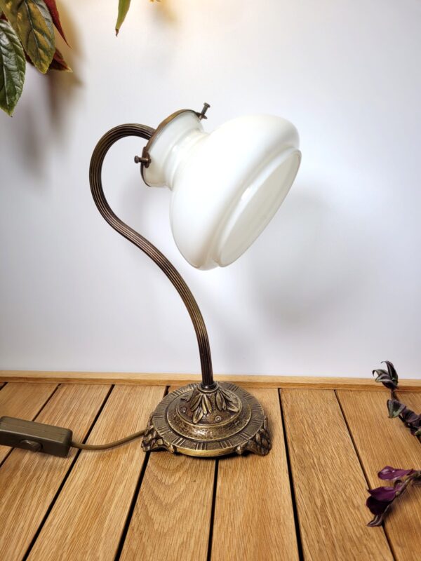 Lampe vintage bronze col de cygne 04