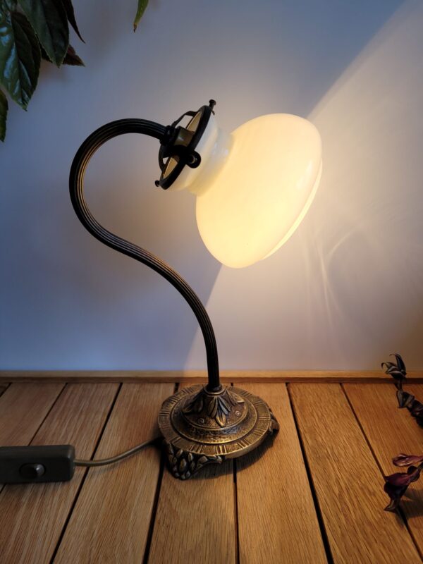 Lampe vintage bronze col de cygne 10
