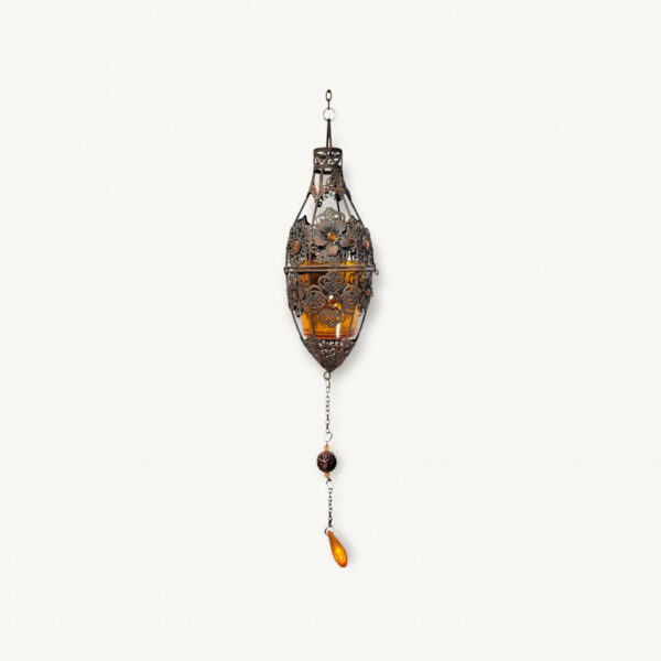 Photophore lanterne a suspendre Maroc orange 01