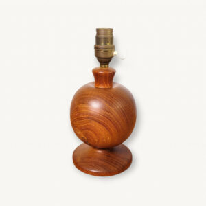 Pied de lampe vintage bois tourne 01