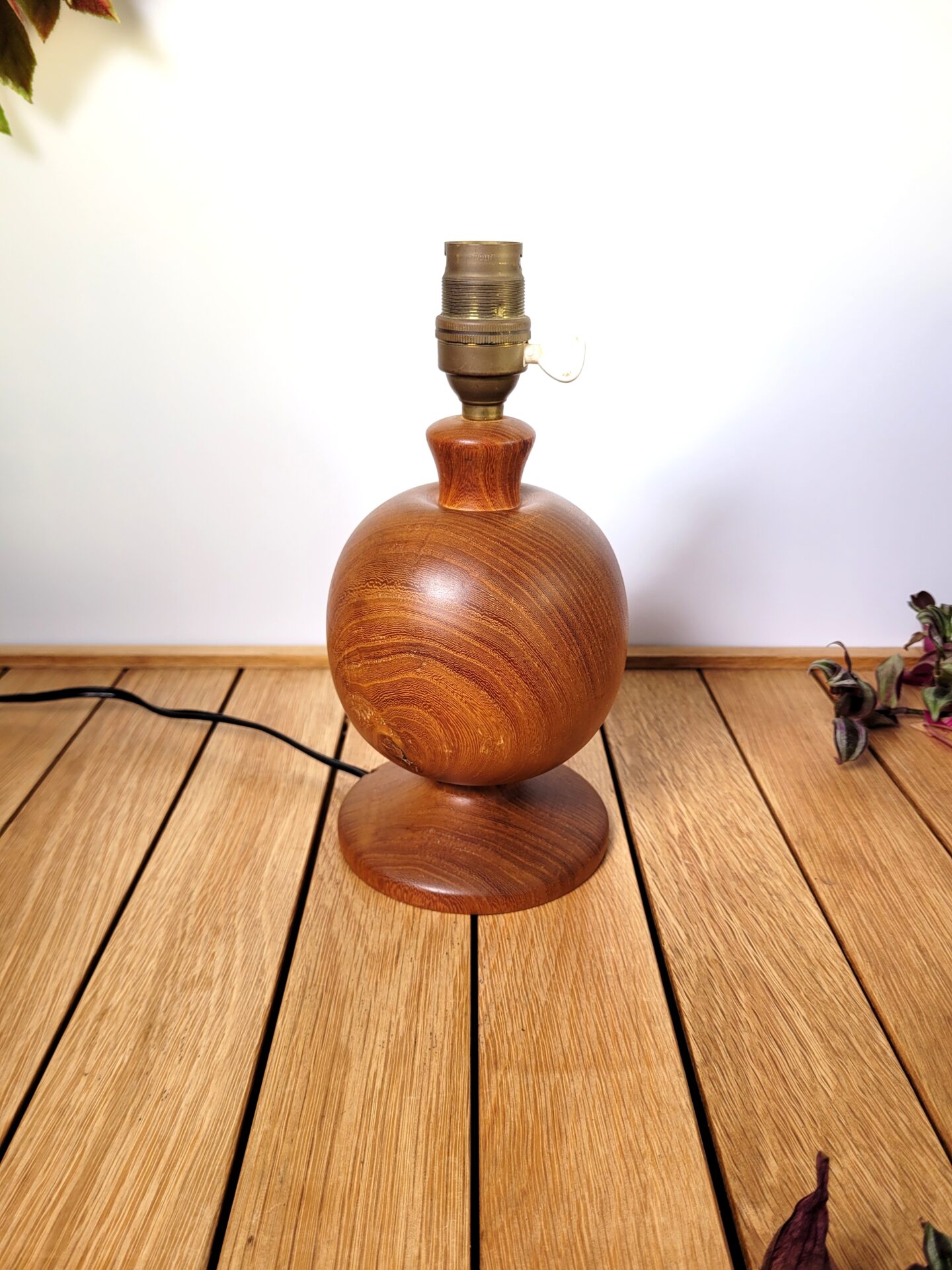Pied de lampe vintage bois tourné