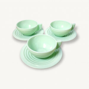 Trio tasses art deco opaline mint 01