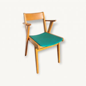 Chaise fauteuil bridge compas vintage 1960 vert 01