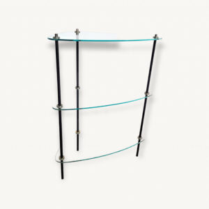 Etagere ovoide 1960 verre metal 01