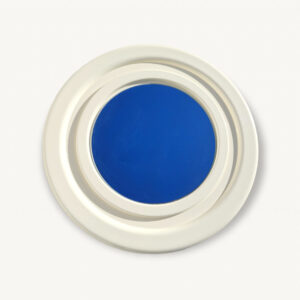 Miroir rond blanc 50cm vintage 1970 01