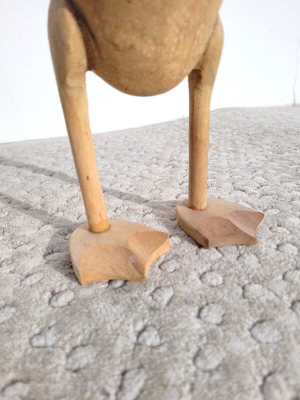 Sculpture oiseau canard oie bois brut 1 02