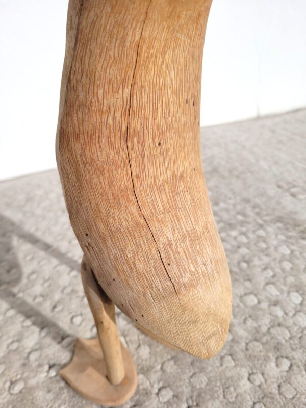 Sculpture oiseau canard oie bois brut 1 03