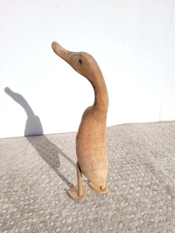 Sculpture oiseau canard oie bois brut 1 04