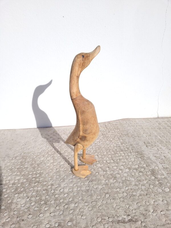 Sculpture oiseau canard oie bois brut 1 07